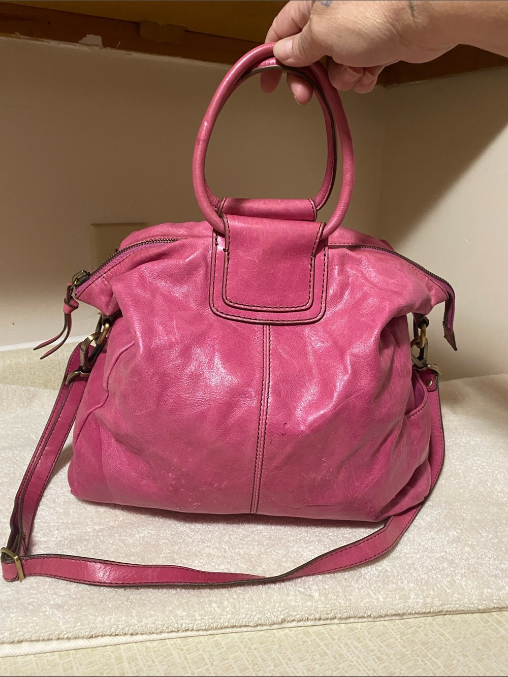 HOBO Pink Leather Shoulder Bag